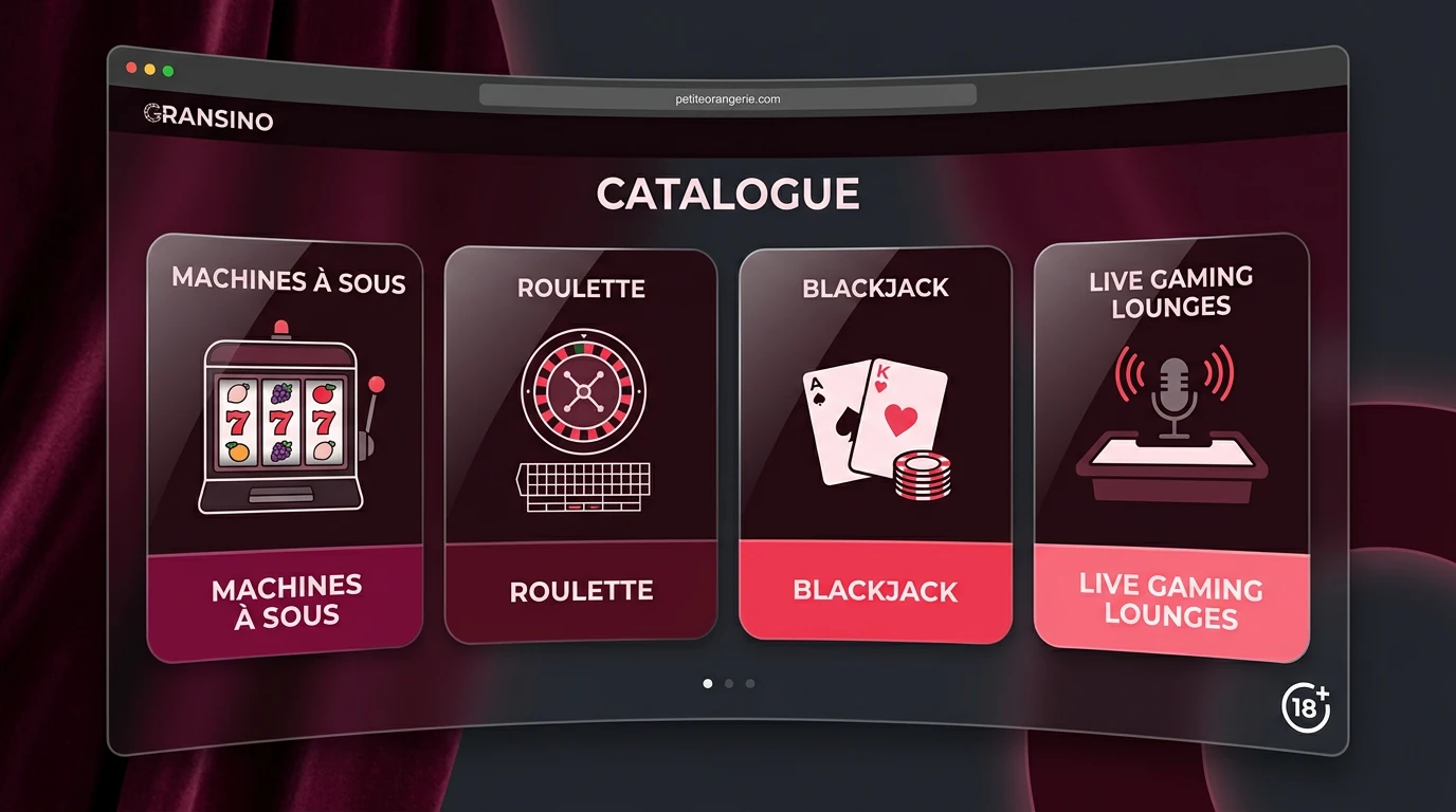 Jeux disponibles sur Gransino casino